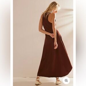 Free People Main Street Midi dress in Brown. Size L